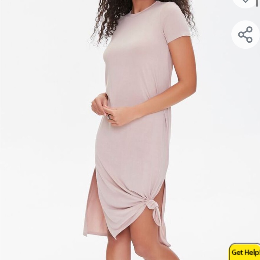 Forever 21 Leg-Slit T-Shirt Dress, Size XL, Color: Grey